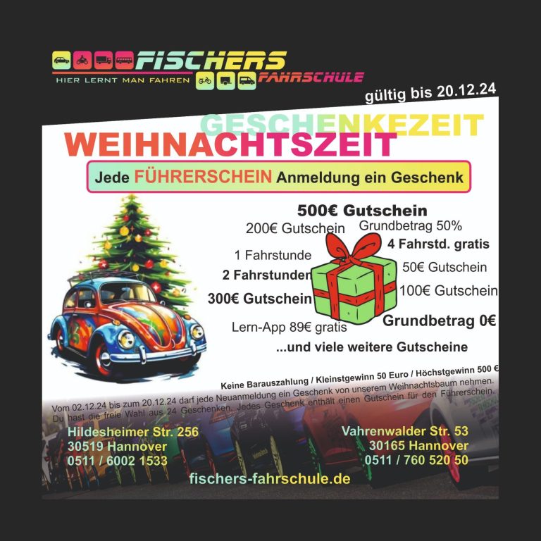 Führerschein in Hannover - Weihnachtsgewinnspiel